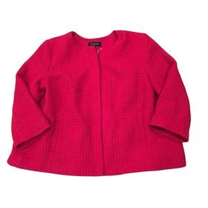 Talbots Red Tweed Woven knit Zip-Up Blazer Jacket size‎ 12